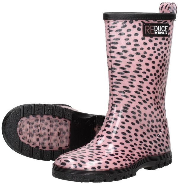 Rainboot Dots Old Pink Black - large